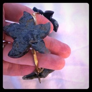 Bourbon and bow ties starfish bracelet blue